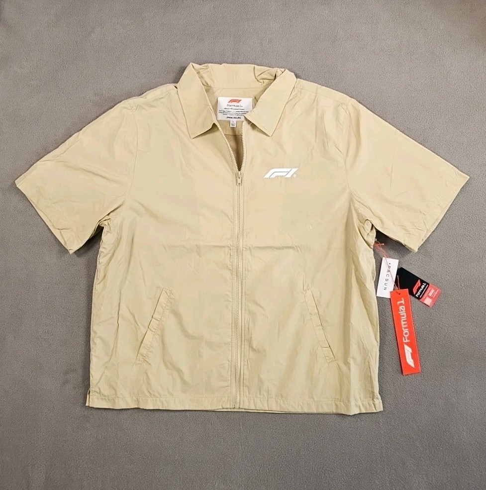 Formula 1 x PacSun Eco Team Zip Up Shirt Tan Size Large SOLD OUT gallery