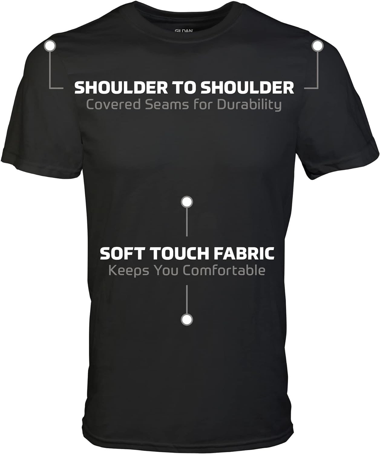 Gildan Men's Crew T-Shirts, Multipack, Style G1100 X-Large, Black (6-pack) gallery