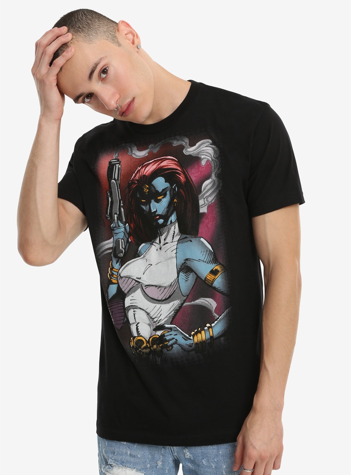 New Marvel Mystique Smoking Gun Mens T-Shirt XS S M L XL 2XL 3XL X-Men Black gallery