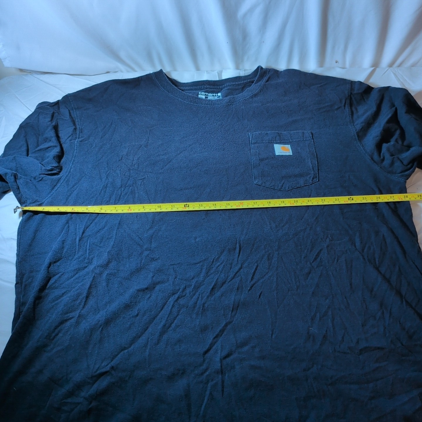 Carhartt Shirt Mens 2XL Blue Short Sleeve Pocket Tee Loose Fit Logo Free Ship! gallery