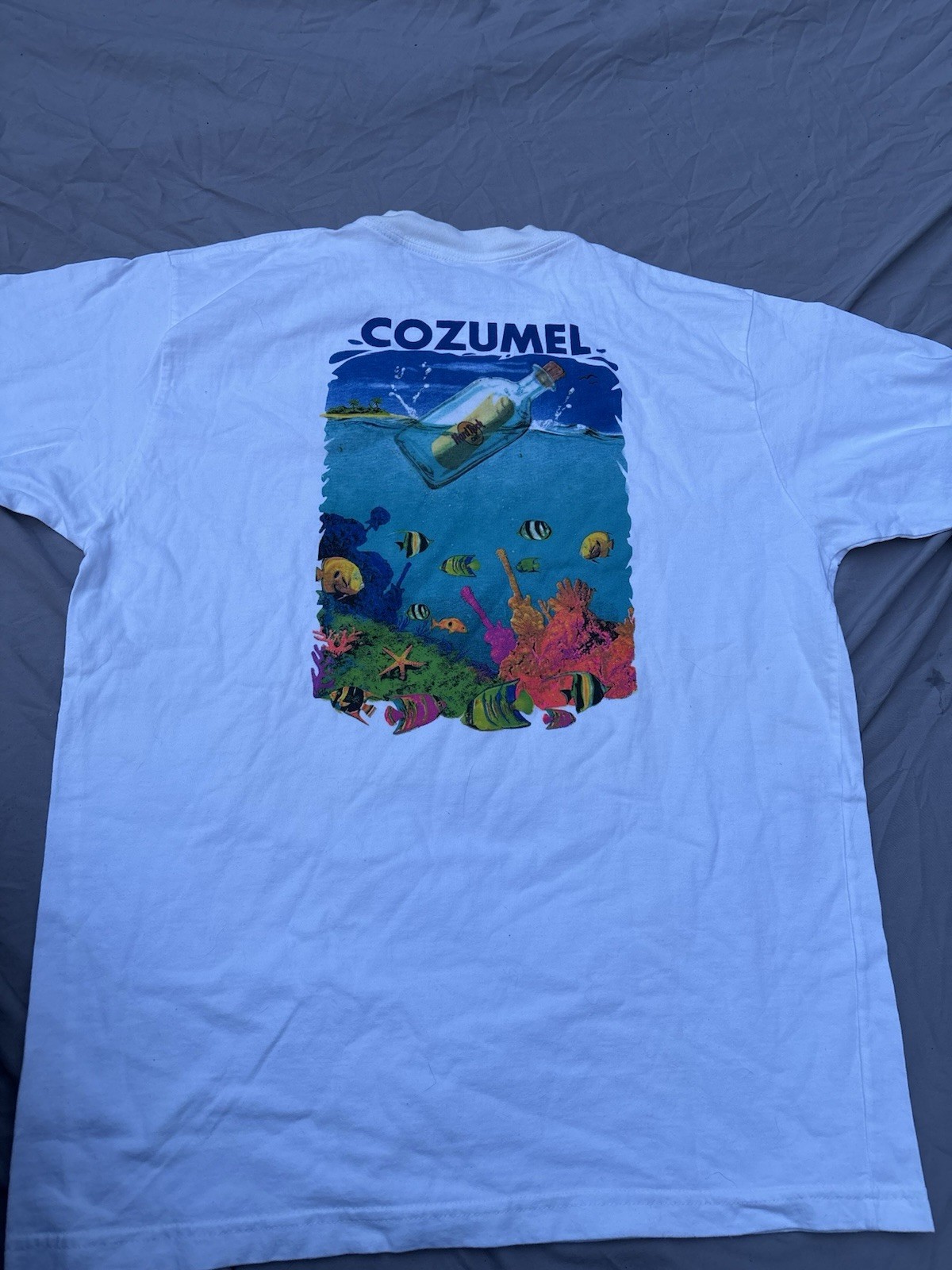 Vintage Hard Rock Cafe Cozumel Mexico T-Shirt White Coral Reef Fish OCEAN XL gallery