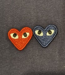 Comme des Garcons Play Double Heart Logo Navy Men’s Short Sleeve T Shirt Size S