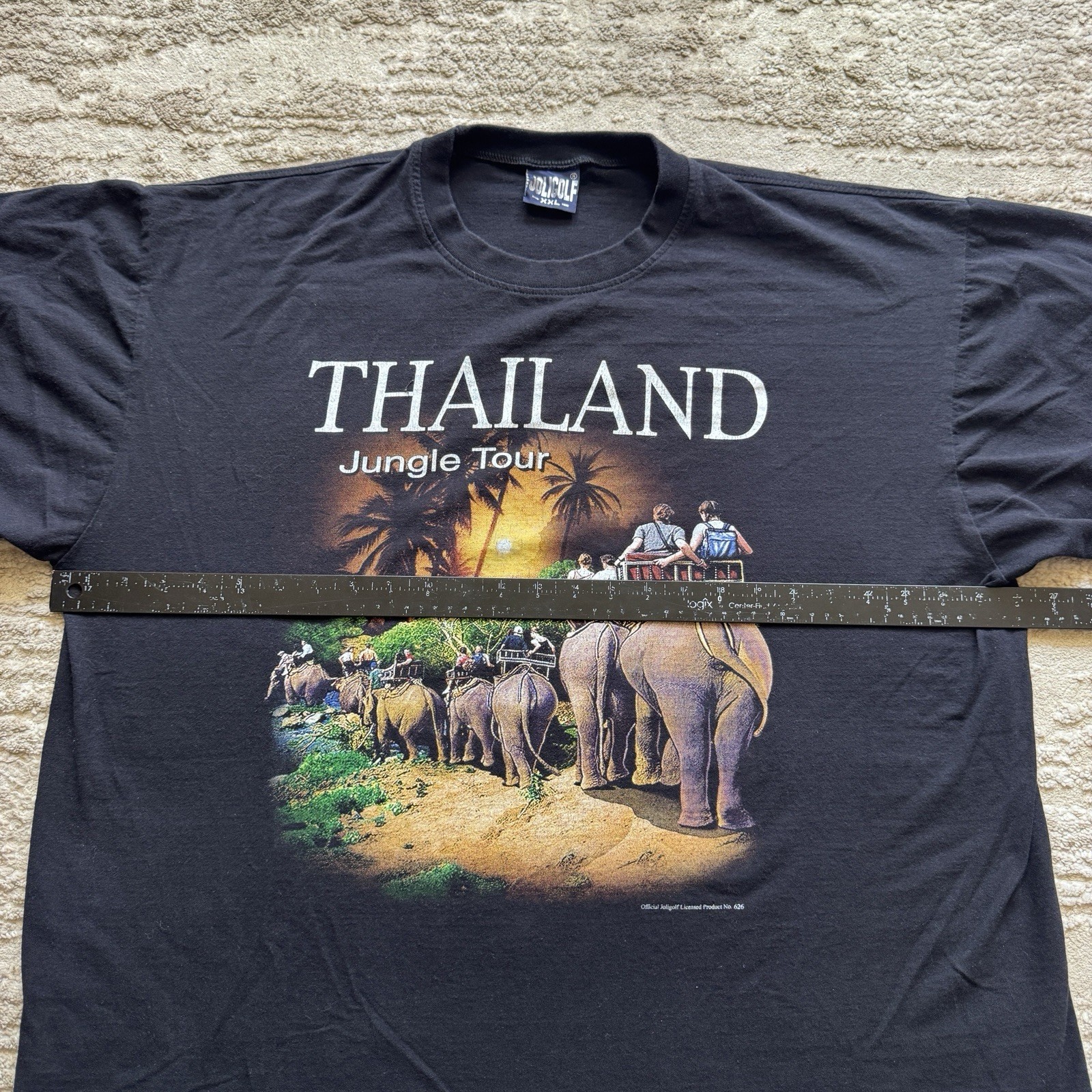Vintage Thailand Jungle Tour Novelty Tee Men’s XXL Elephant Nature Black River gallery
