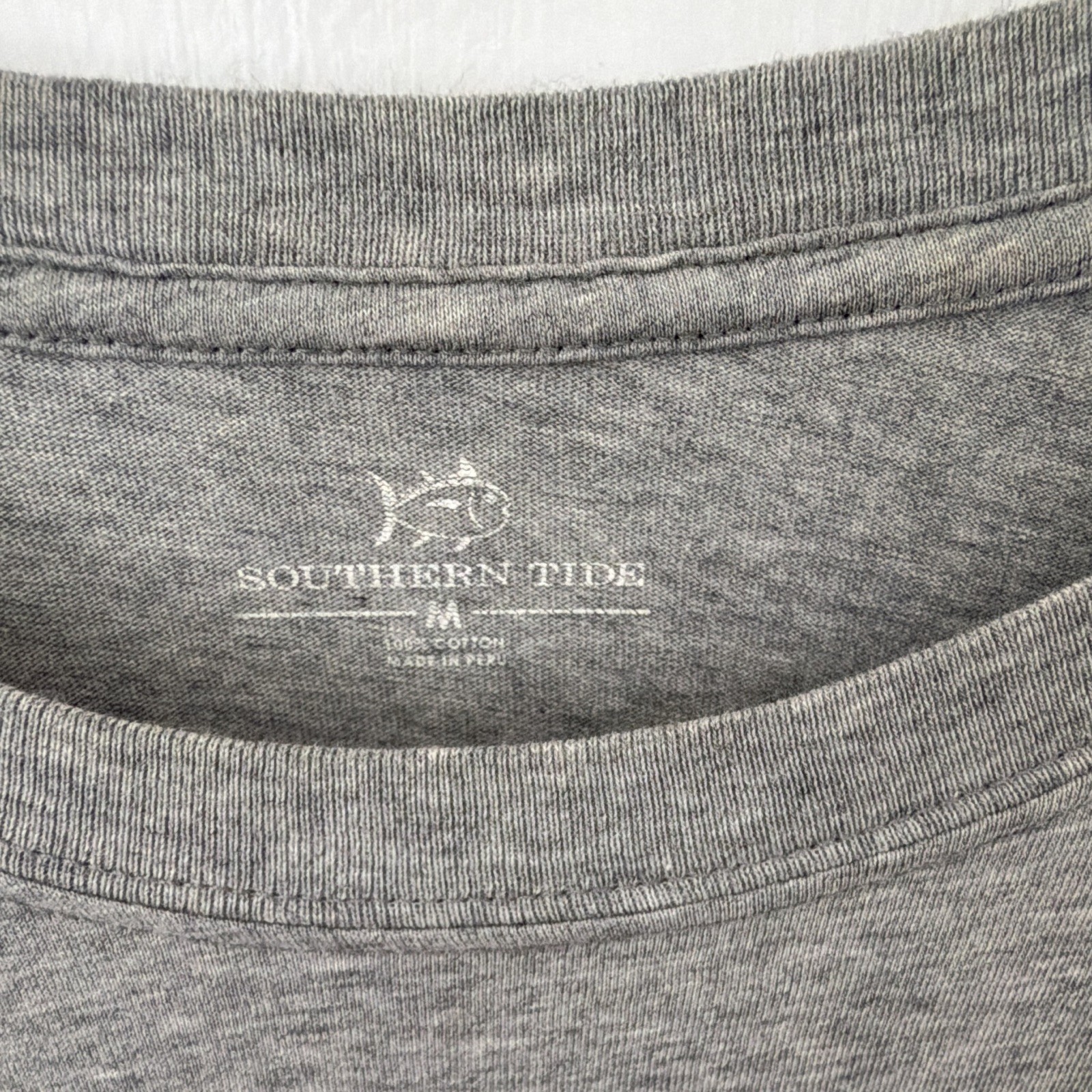 Southern Tide Skipjack Logo Graphic Print Crew Neck Long Sleeve T-Shirt Gray M gallery