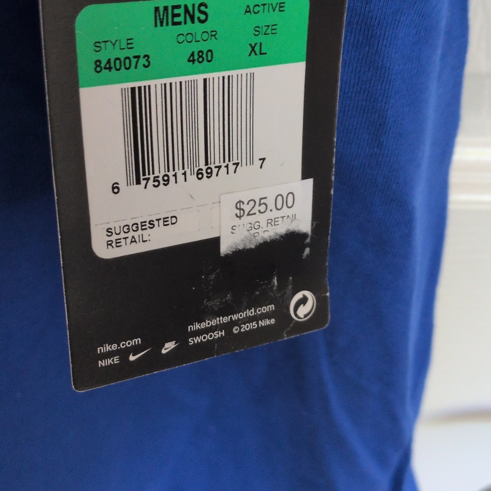 NWT Nike Men's Blue Football Graphic Logo Cotton Short Sleeve T-Shirt XL gallery