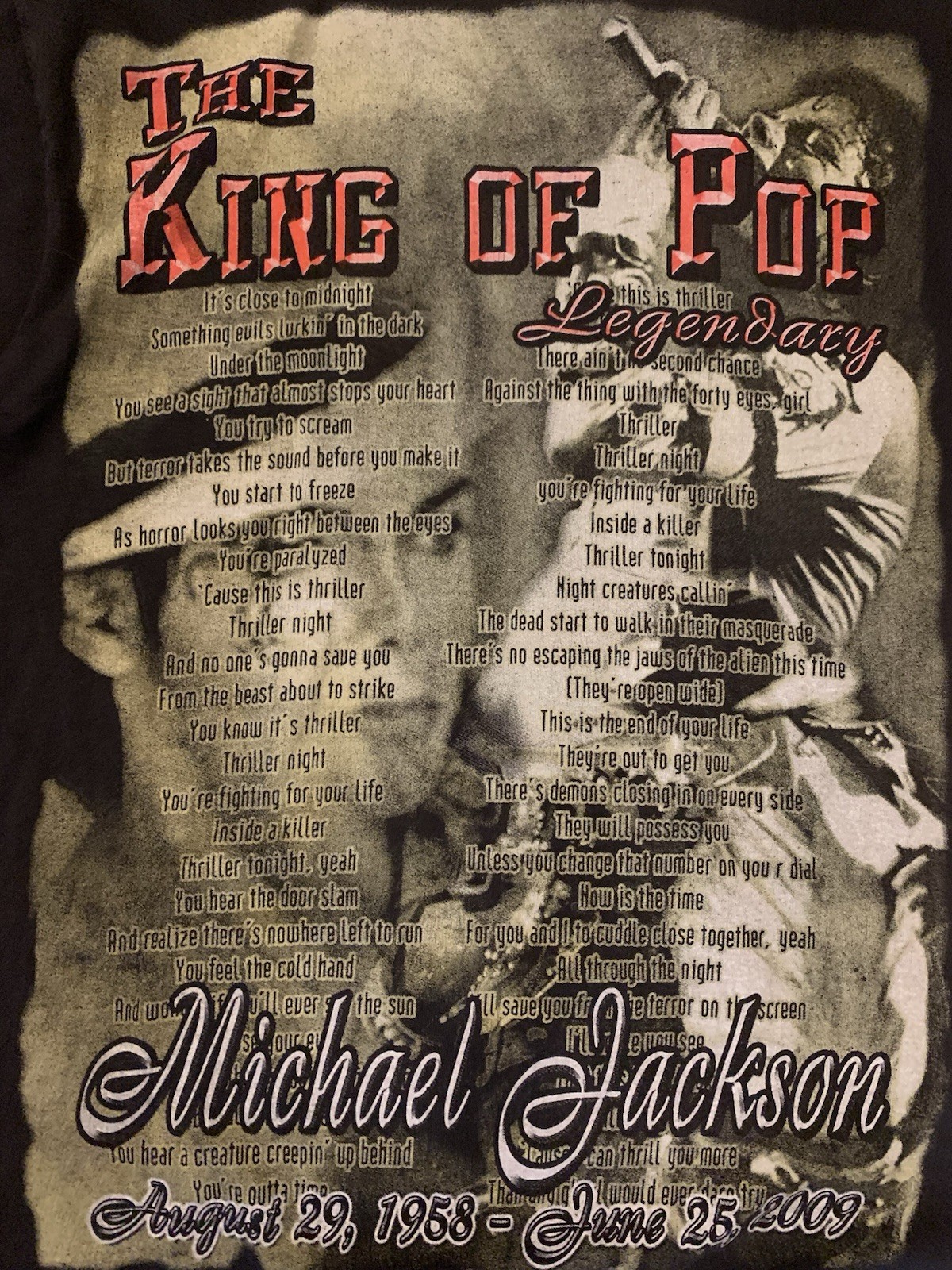 Y2K 2000s 2009 Michael Jackson King Of Pop Faded Music Memorial Shirt Men’s XL gallery
