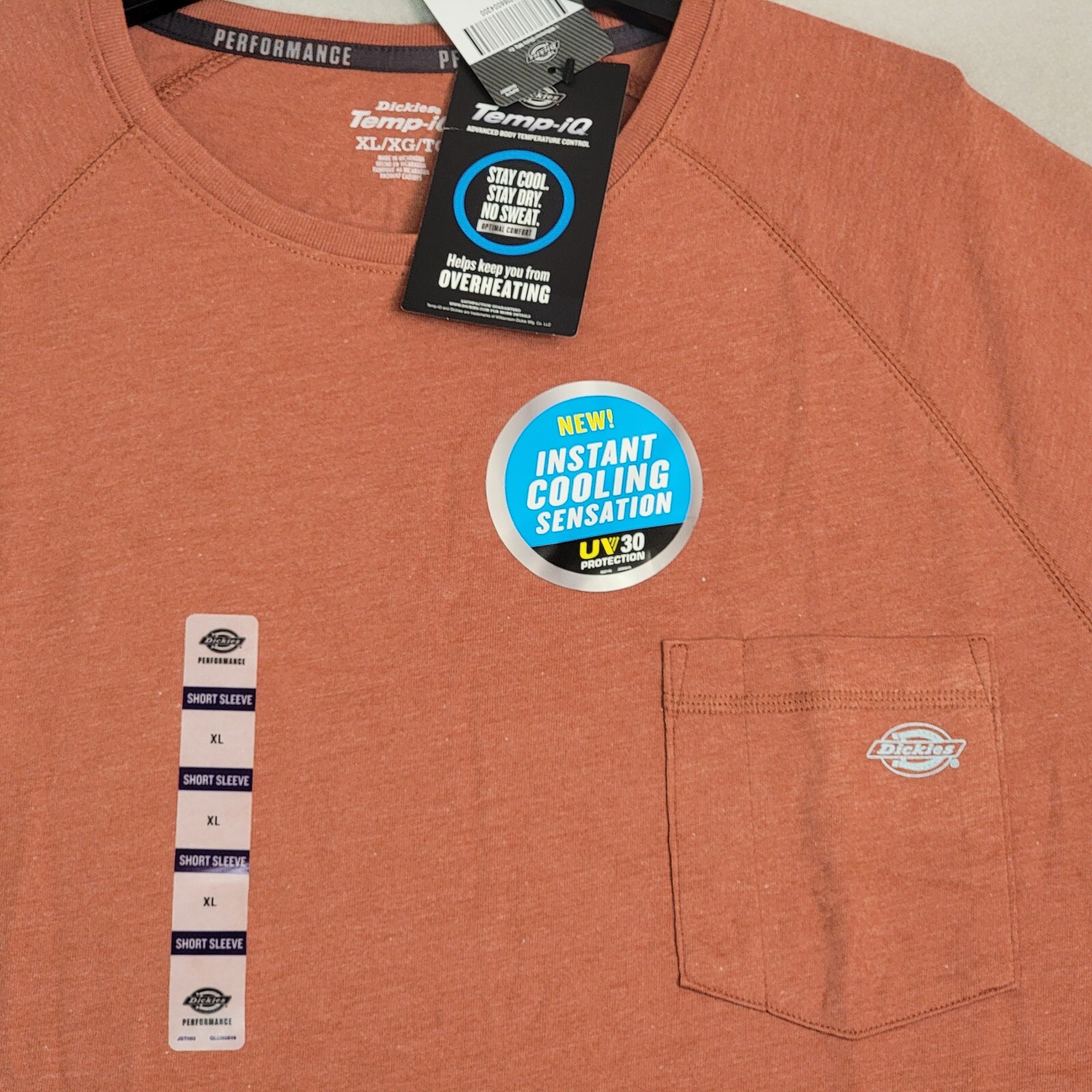 DICKIES Shirt Mens EXTRA LARGE XL BROWN OUTDOOR WORKWEAR FAST DRY Cooling NWT gallery