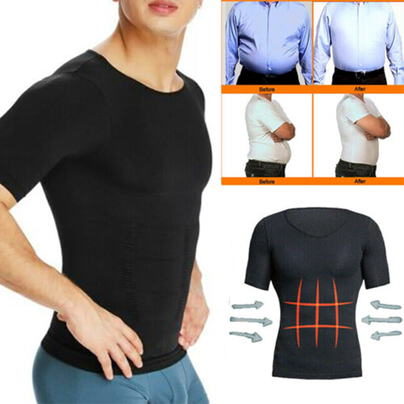 Men Body Slimming Tummy Shaper Underwear shapewear Waist Girdle T-Shirt Vest US gallery