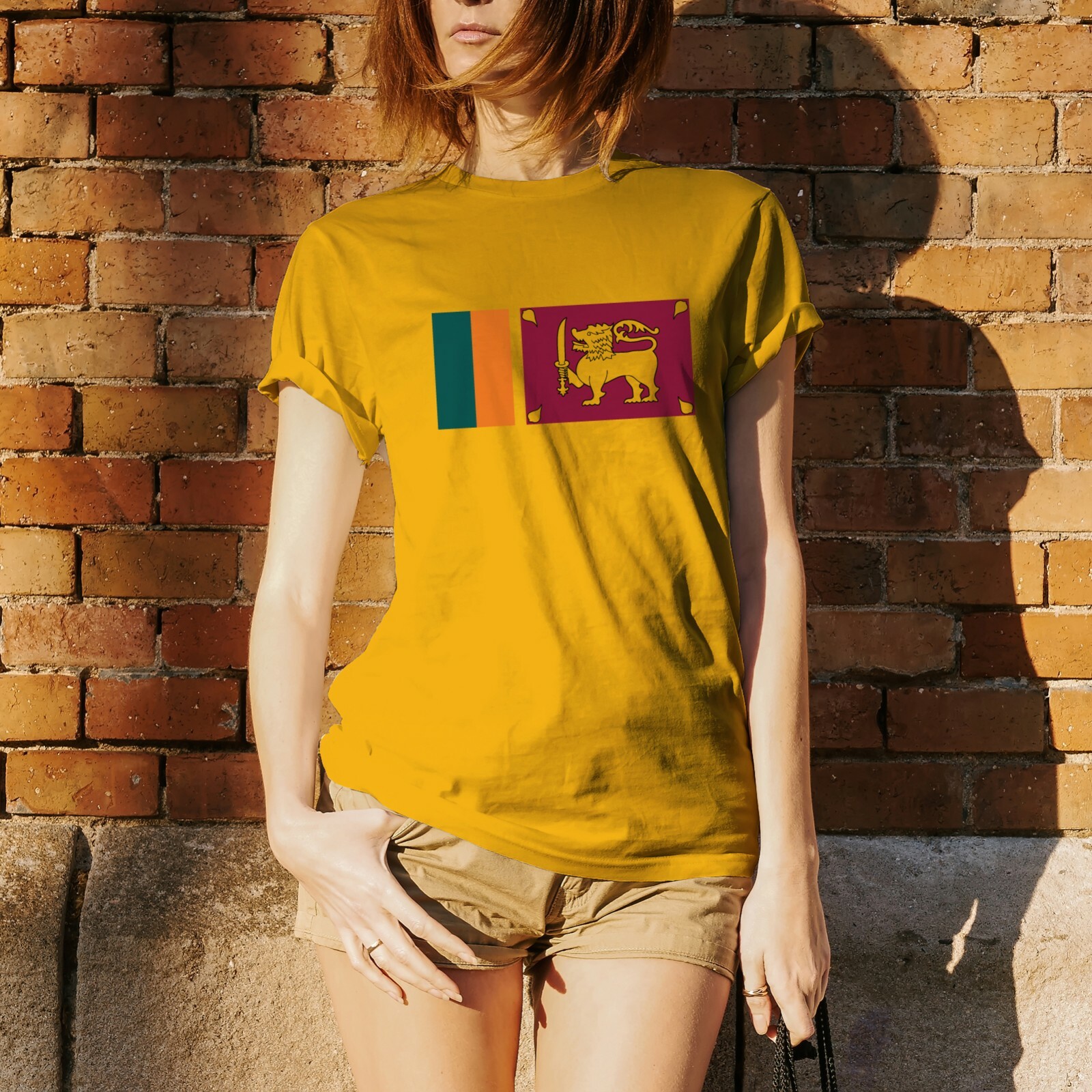 Sri Lanka Flag - Classic Country Home Souvenir National Pride T Shirt - Gold gallery