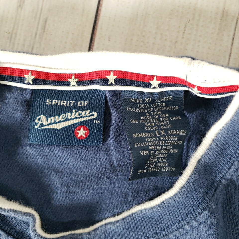 Vintage Spirit Of America Shirt Adult XXL Blue Patriotic USA Fishing Marlin gallery