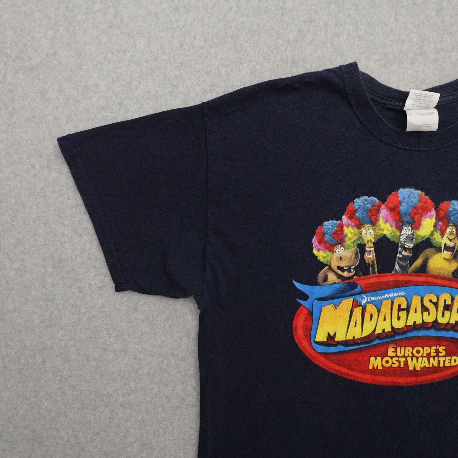 Madagascar Adult Large (21X28) Europe's Most Wanted Promotional T-shirt in Blue gallery