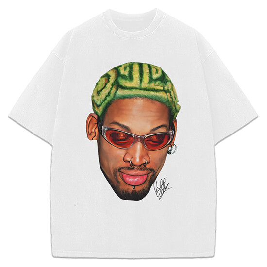 Dennis Rodman Zig Zag Green Hair Rodzilla Hollywood 90's Vintage Design T-Shirt gallery