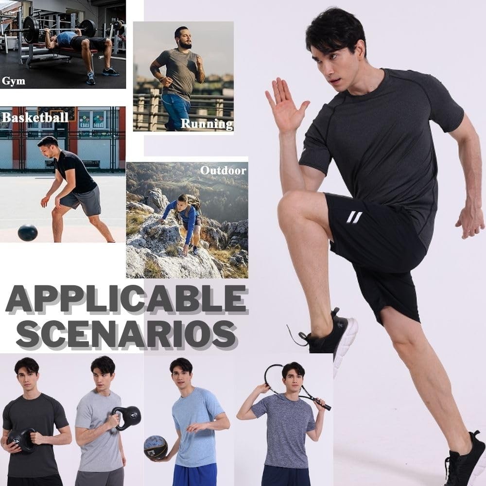 Men's T-Shirt, Short Sleeve, Crew Neck, for Gym, Workout, L... gallery