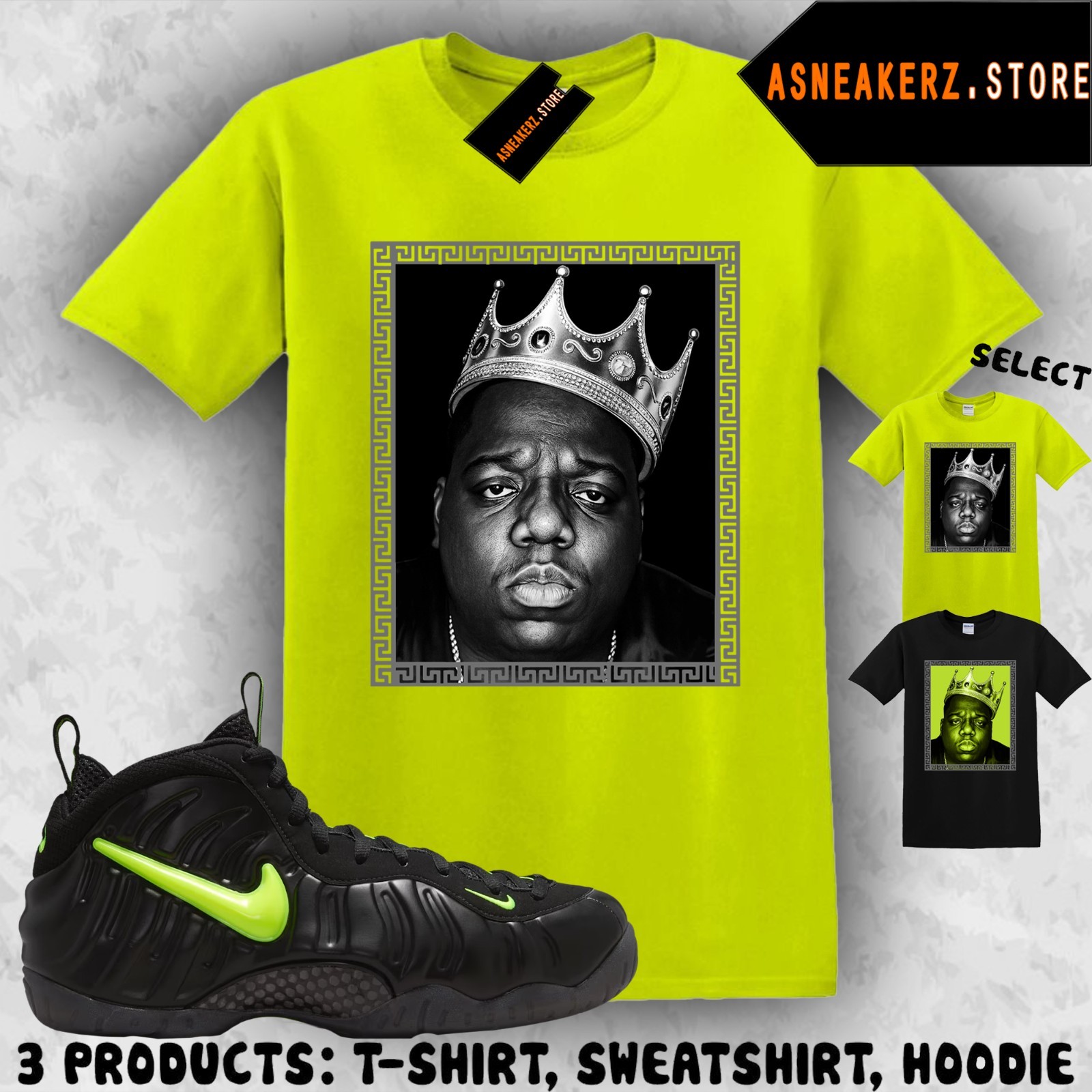 Tee Shirt Matching Foamposite Pro Voltage 2026 Match Sneaker IMO Biggie T-Shirt gallery