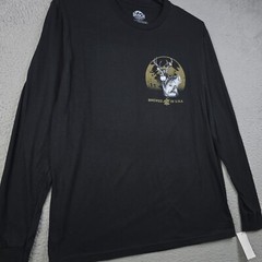 BUSCH LIGHT BEER Shirt MENS Medium M BLACK FISHING Hunting 90s LONG SLEEVE NWT