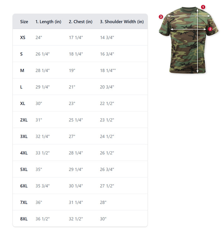 Rothco 6 Color Desert Camo T-Shirt Chocolate Chip Camo Cotton/Poly Tagless Shirt gallery