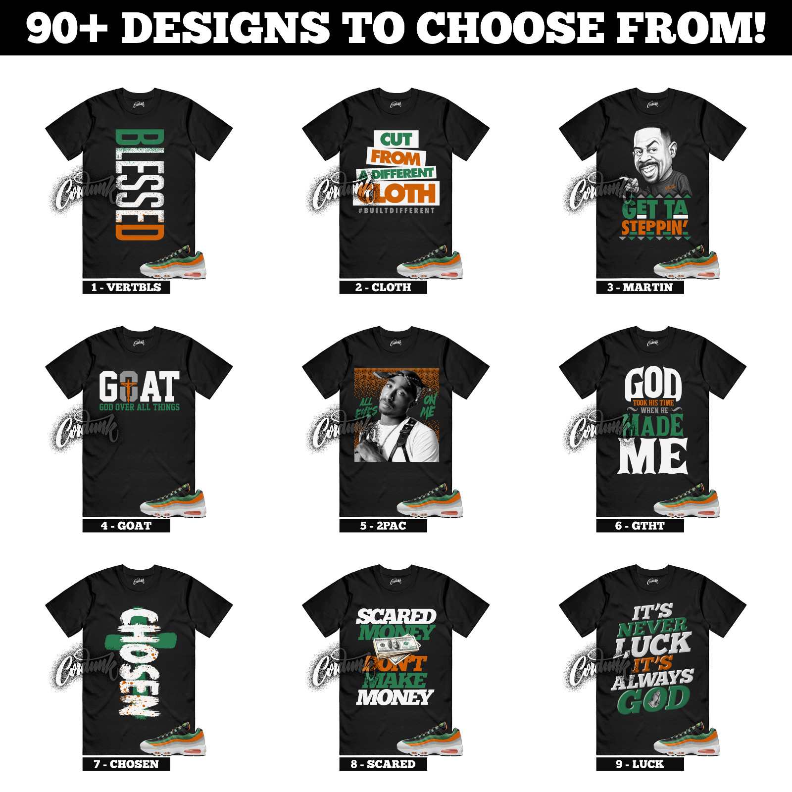 Air Max 95 Yardrunners Famu Orange Horizon Hurricane Green Miami Sneaker T Shirt gallery