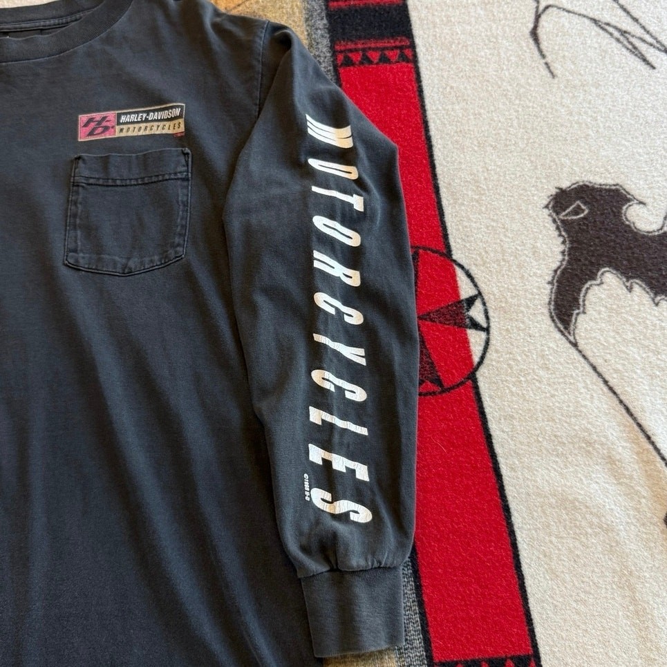 Vintage 90s Harley Davidson Long Sleeve T-Shirt Size Large Sleeve Hits Biker gallery