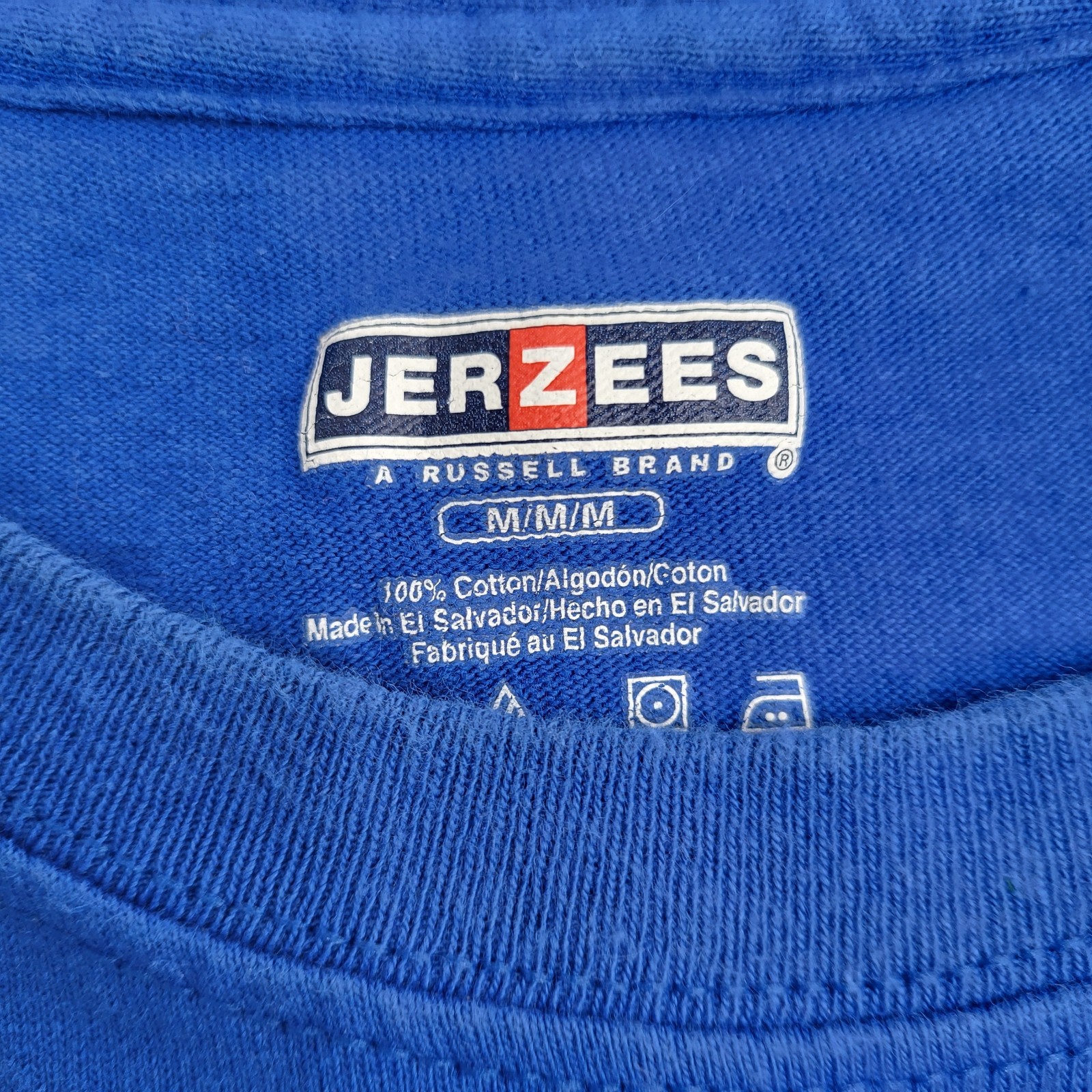 Vintage Russell Jerzees Classic Ringspun Cotton Blue T-Shirt Size Medium gallery