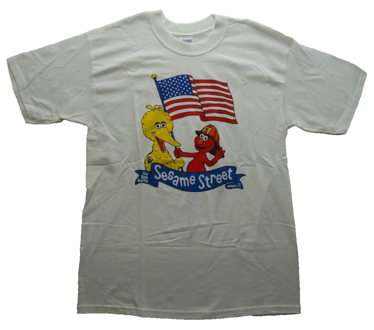 Sesame Street 2002 Gildan L Tee T-Shirt Season 33 9/11 NY New York Elmo Big Bird gallery