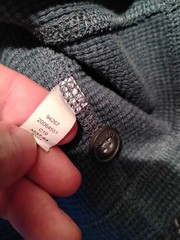 Duluth Trading Co Shirt Men’s Medium Burly Thermal Henley Waffle Knit Blue-Green