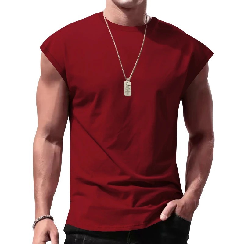 “Men’s Sleeveless T-Shirt Summer Sports Vest Casual Loose Fit Top”