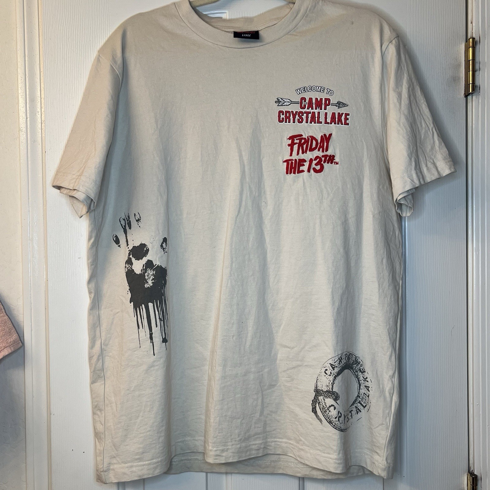 Friday The 13th Camp Crystal Lake X Shoe Palace Size Large/ Beige Color