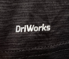 Athletic Works Men’s Driworks Tee Shirt Large Poly Jersey Rich Black Stripe USA
