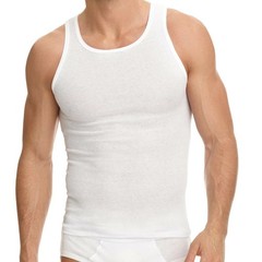 Men’s A-Shirts, White 6 Pack “Cotton & Tagless & Lay Flat Collar” NEW