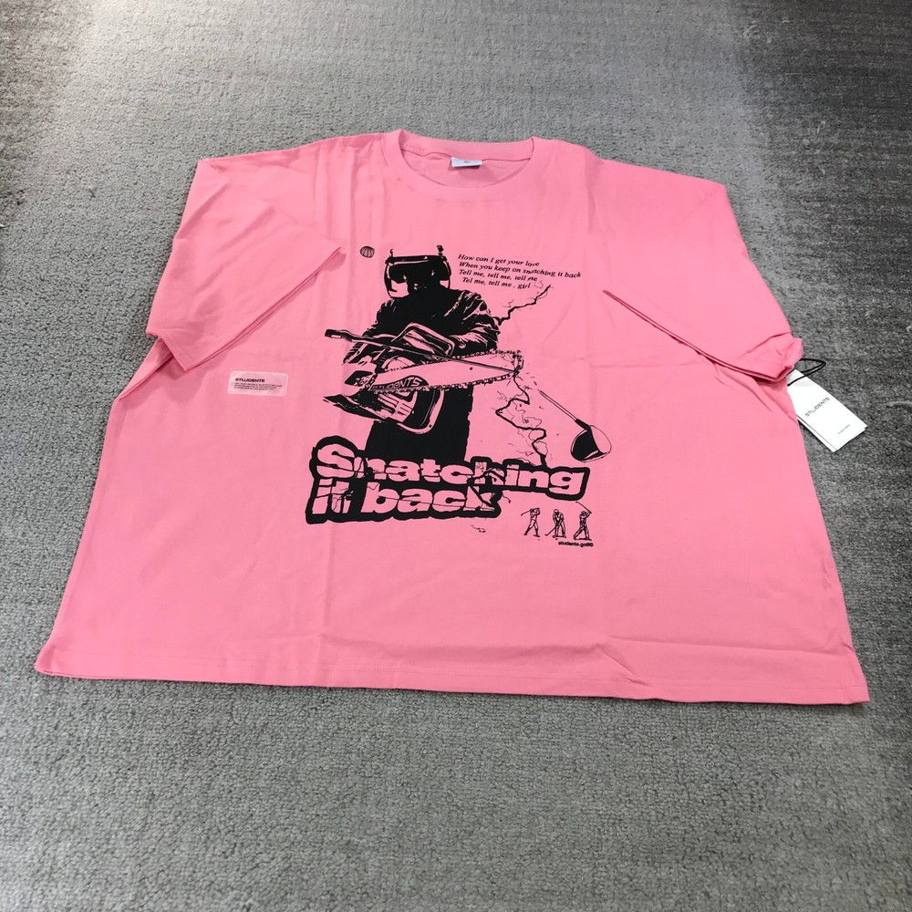 Students Golf Shirt Mens 2XL XXL Graphic Tennis Golf Snatching It Back Pink a45