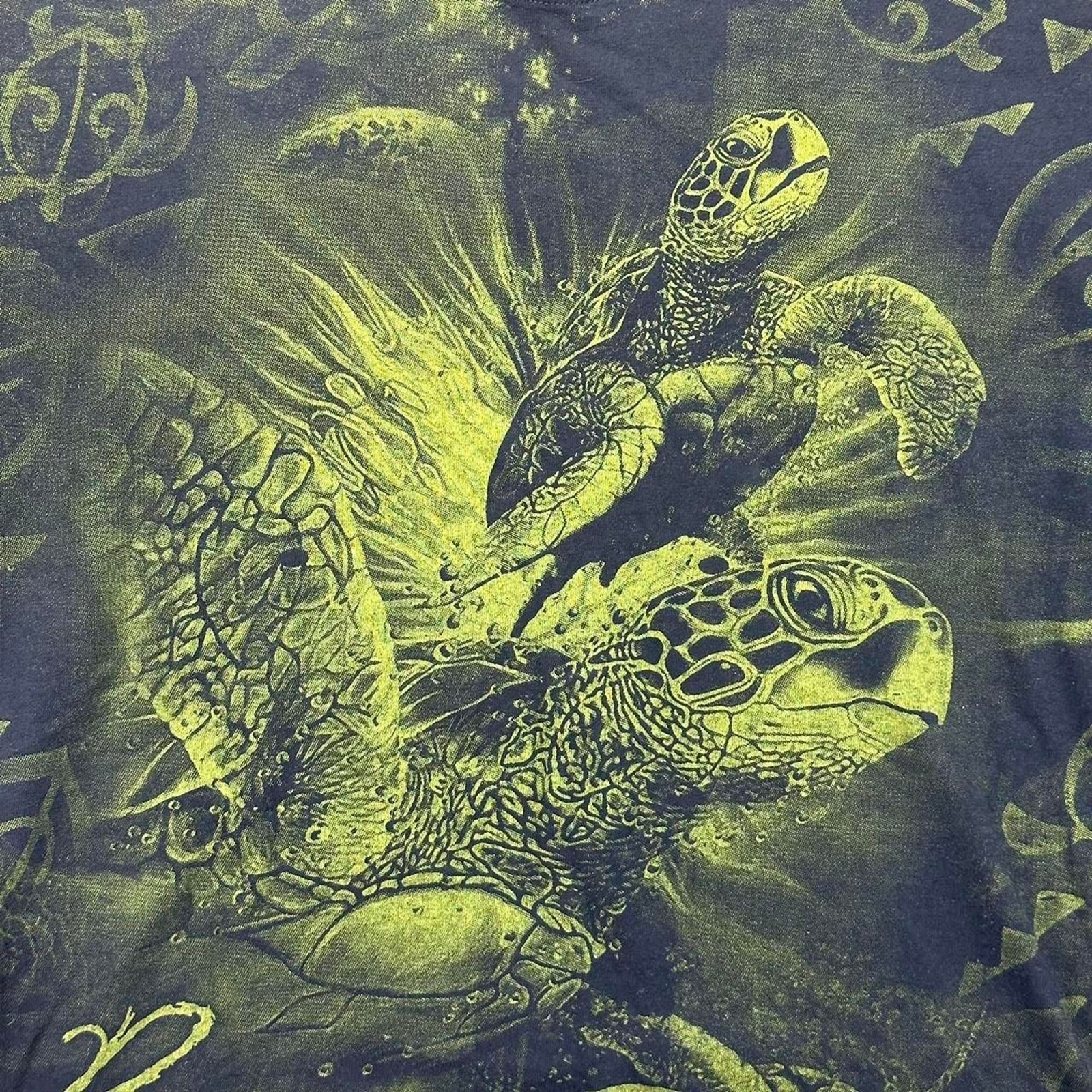 Y2K AOP Sea Turtles Graphic t-shirt with full front and back design gallery