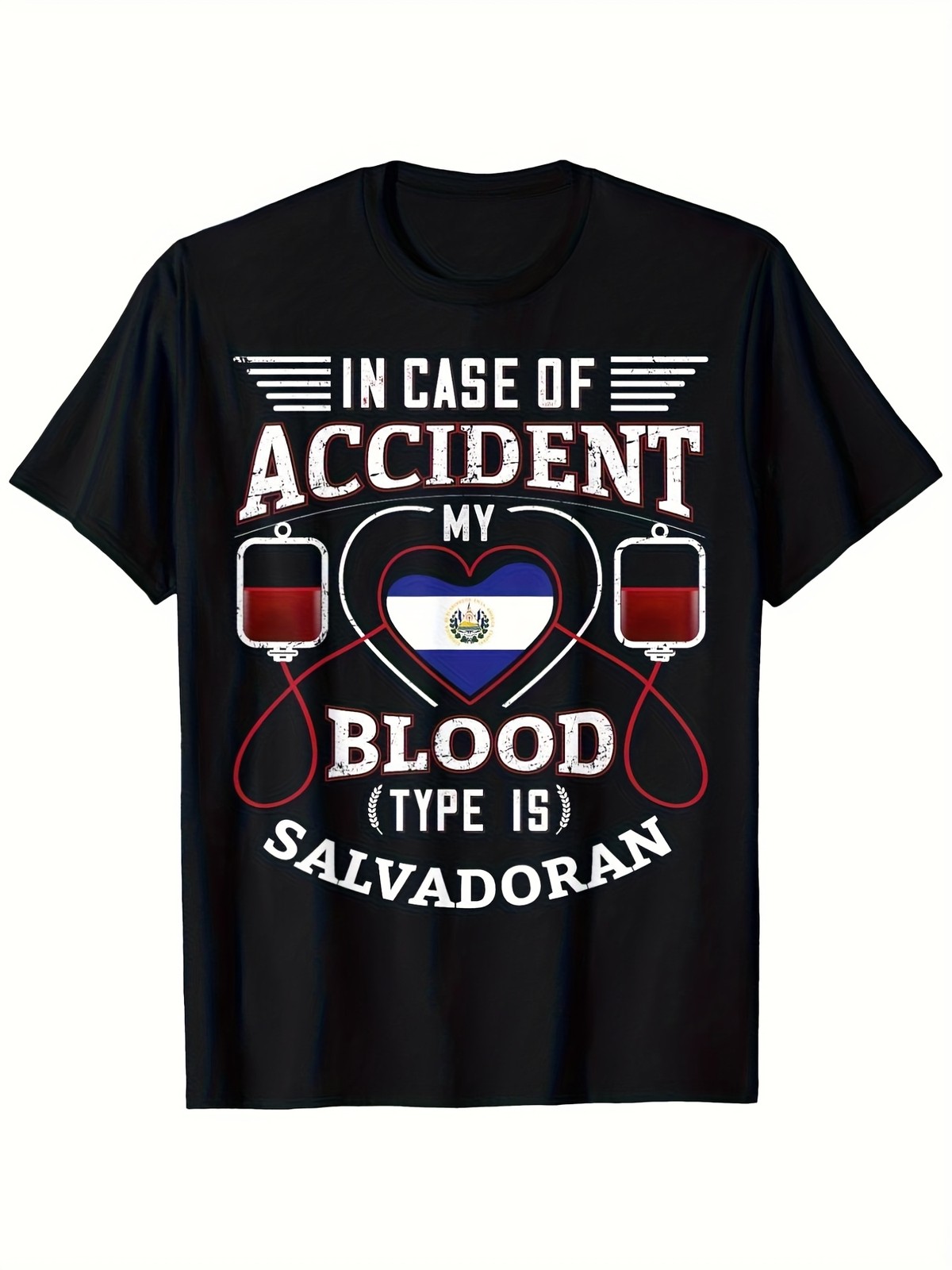 El Salvador Flag Souvenir T-Shirt Loose Fit Machine Washable Tee with Patriot gallery