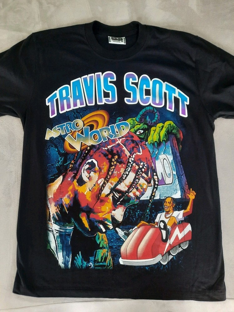 Travis Scott Mens Large Astroworld Tour The Roxx Bootleg 100% Cotton T-Shirt