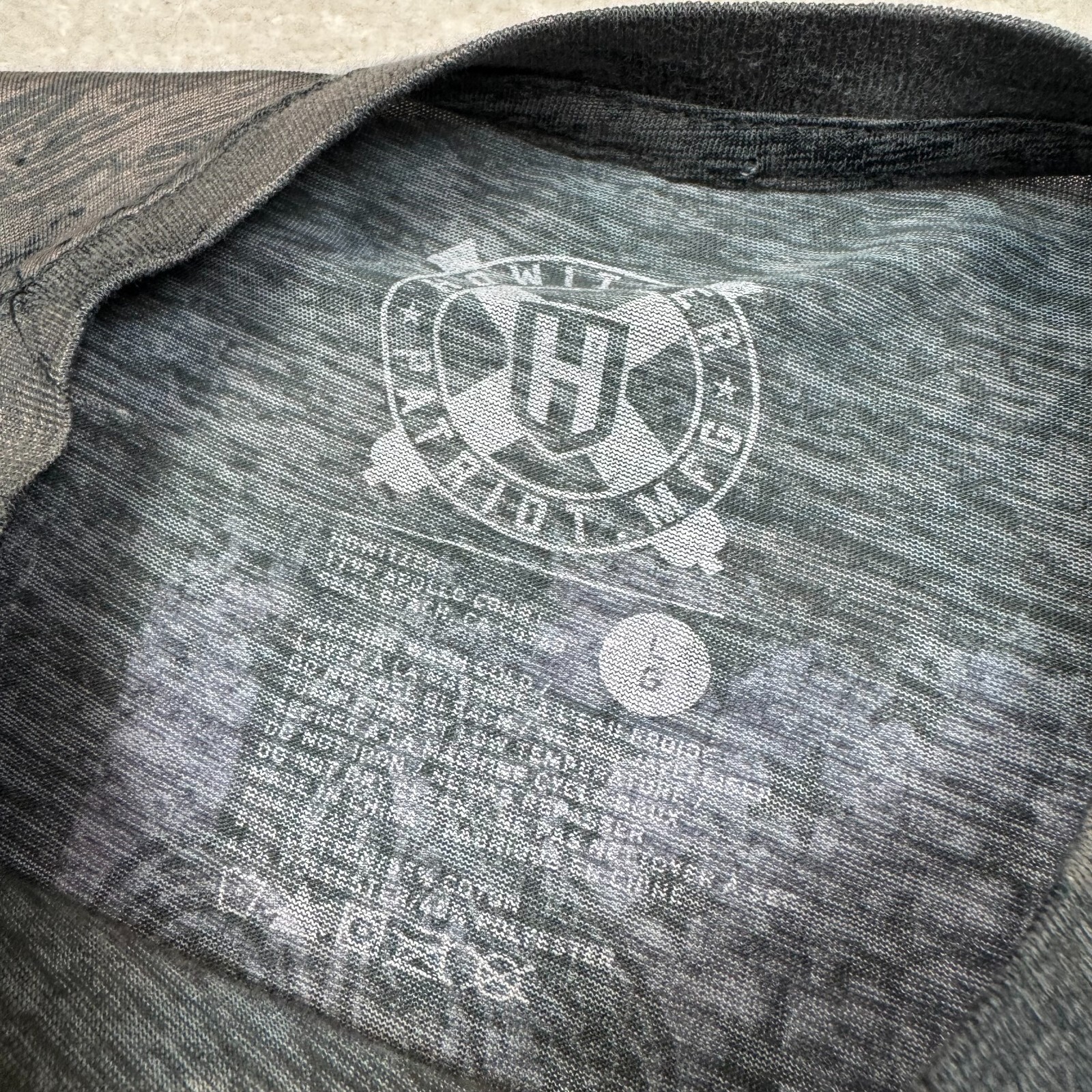 Howitzer Brand Men's T-Shirt MOLON LABE SLITHER Military Grunt Size L Gray gallery