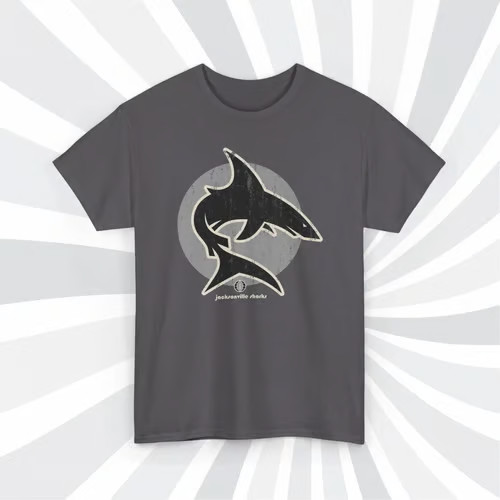 Jacksonville Sharks 1974 WFL Vintage Football Grunge Logo T-Shirt gallery