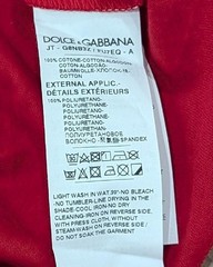 $595 Mens Authentic Dolce Gabbana Embossed D&G Logo T-Shirt Red 56 US 46