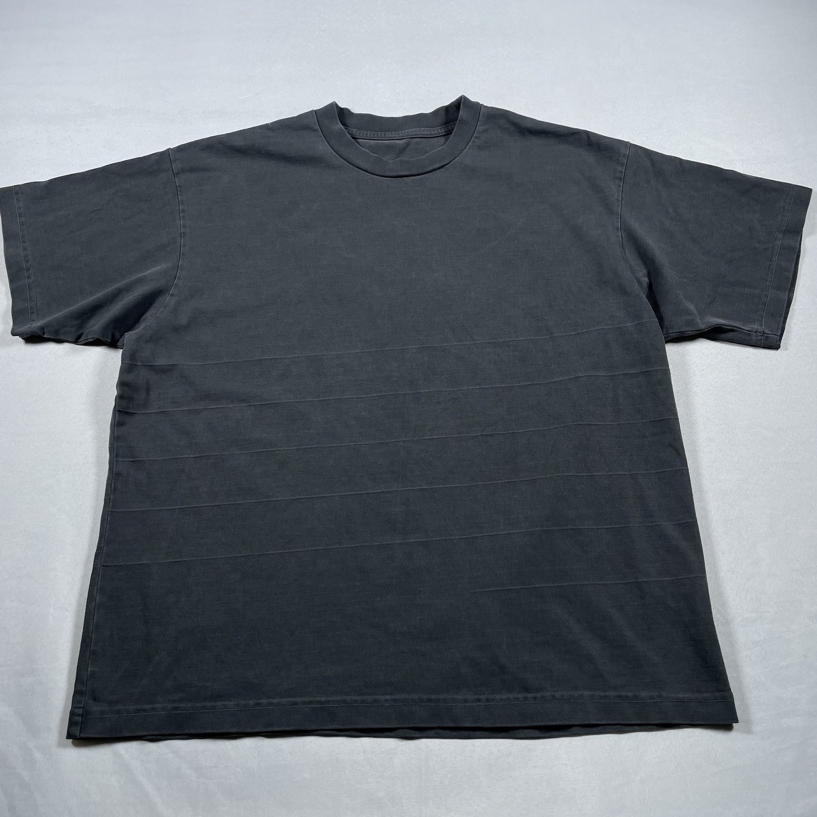 Uni/Form 100% Supima Cotton Subtle Striped Design Boxy Heavy weight Tee Shirt L gallery