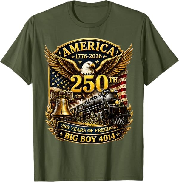 Big Boy 4014 Train USA 250th Anniversary Patriotic American T-Shirt gallery