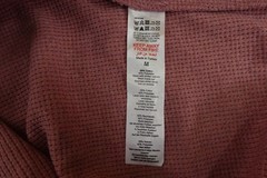 BoohooMan Medium Dusty Pink Oversized Boxy Waffle Cropped Button Neck Top NWT