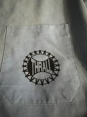 THRALL Logo Button-Up Work Shirt Size XL SIGNED by Mike Hard God Bullies
