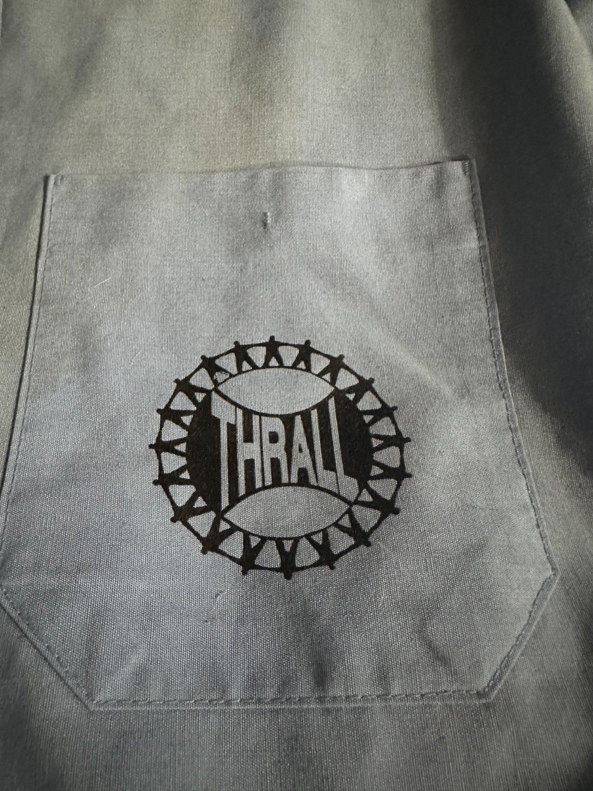 THRALL Logo Button-Up Work Shirt Size XL SIGNED by Mike Hard God Bullies gallery