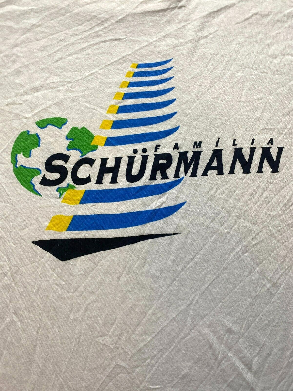 VTG Familia Schurmann Shirt Adult Extra Large Ivory Single Stitch Sailboat Mens gallery