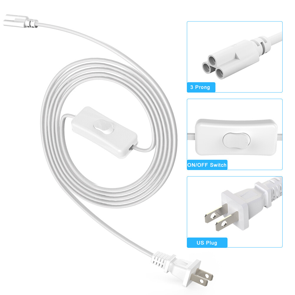 4-Pack 6FT T5/T8 LED Tube Lights with On/Off Switch, Integrated Power Cord