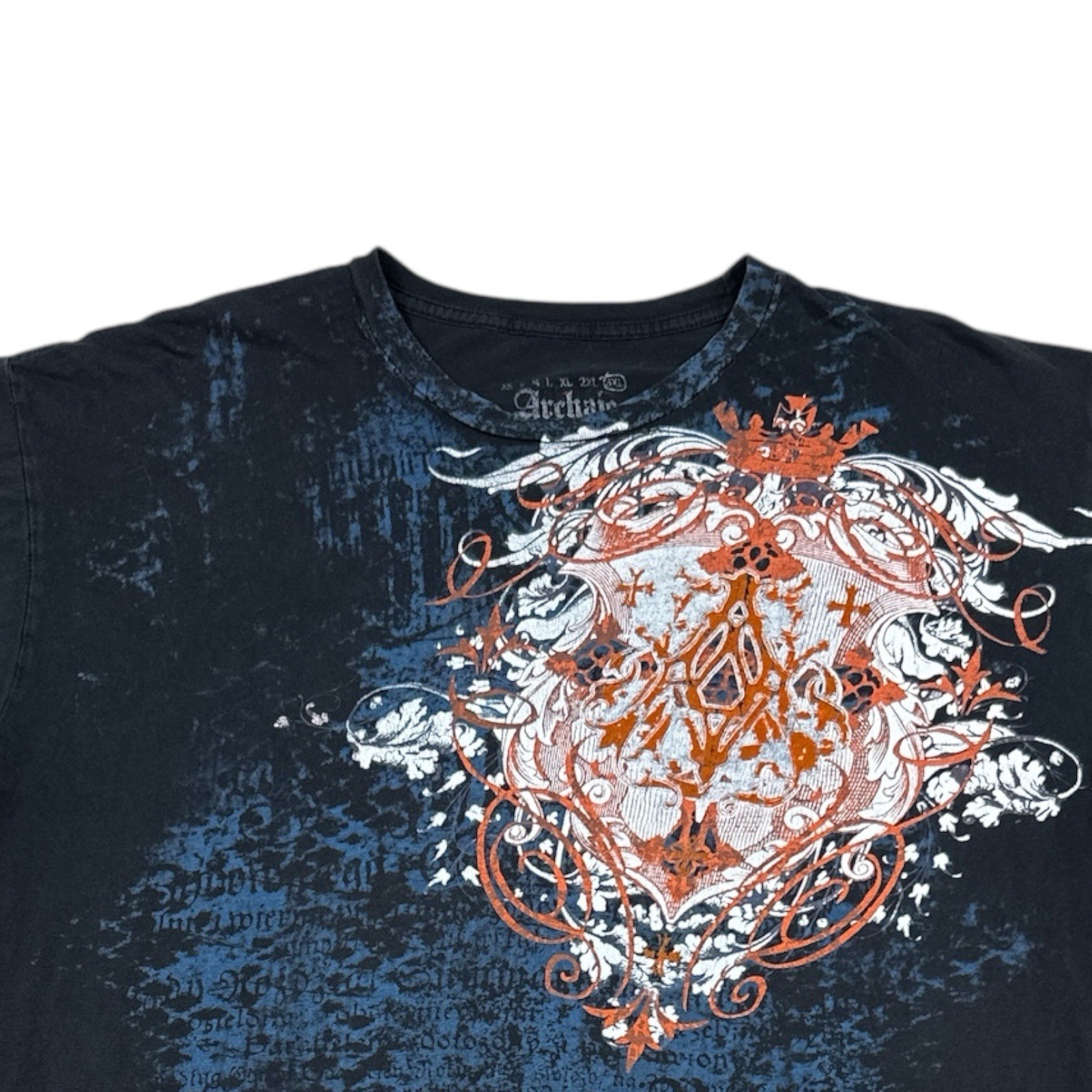 Vintage Affliction Archaic T Shirt Mens 3XL Grunge Punk Gothic Cross Y2K MMA USA gallery