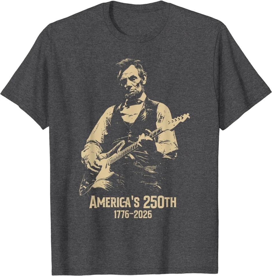 Abraham Lincoln Playing Guitar 4th July 250th Anniversary T-Shirt gallery