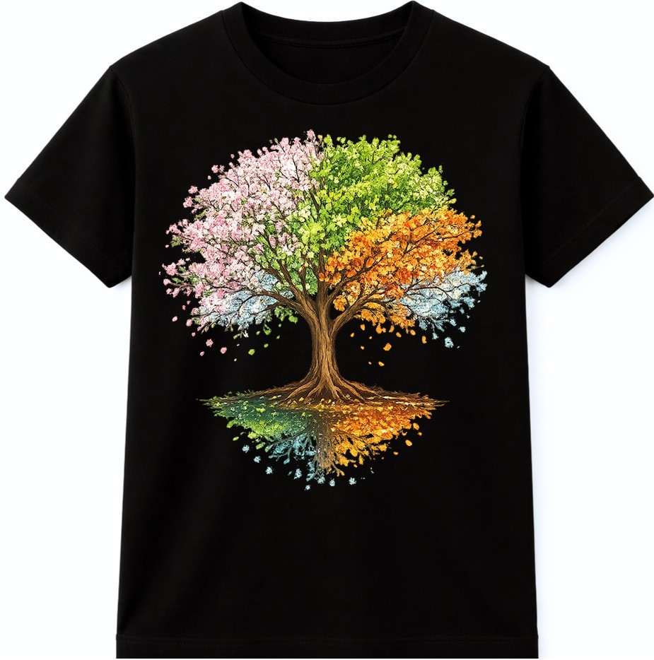 Tree Four Seasons T Shirt Colorful Spring Summer Fall Winter Graphic Tee gallery