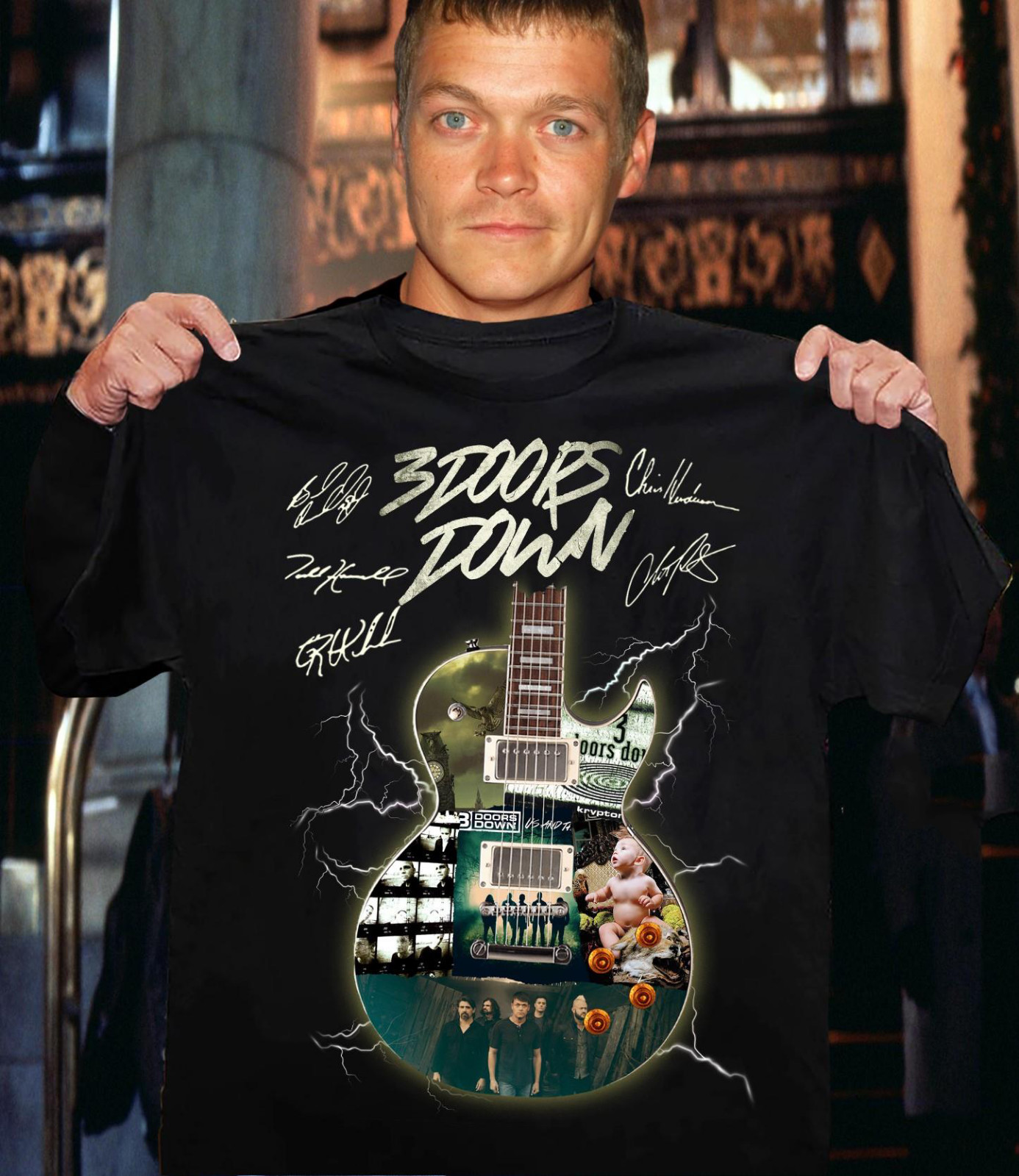 3 Doors Down Band Signatures - CONCERT MUSIC Black All Size Shirt gallery