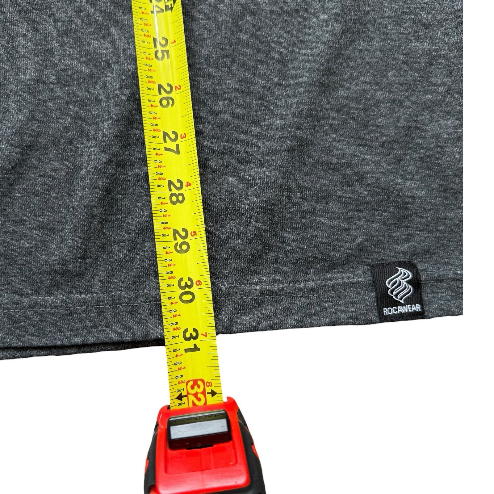 NEW Rocawear Mens 2XL Gray Pocket Tee T Shirt Zip Chest Logo Casual Streetwear gallery