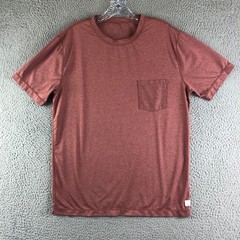 Vuori Tradewind Performance Pocket Tee Mens Medium Red UPF 30+ Quick Dry Stretch