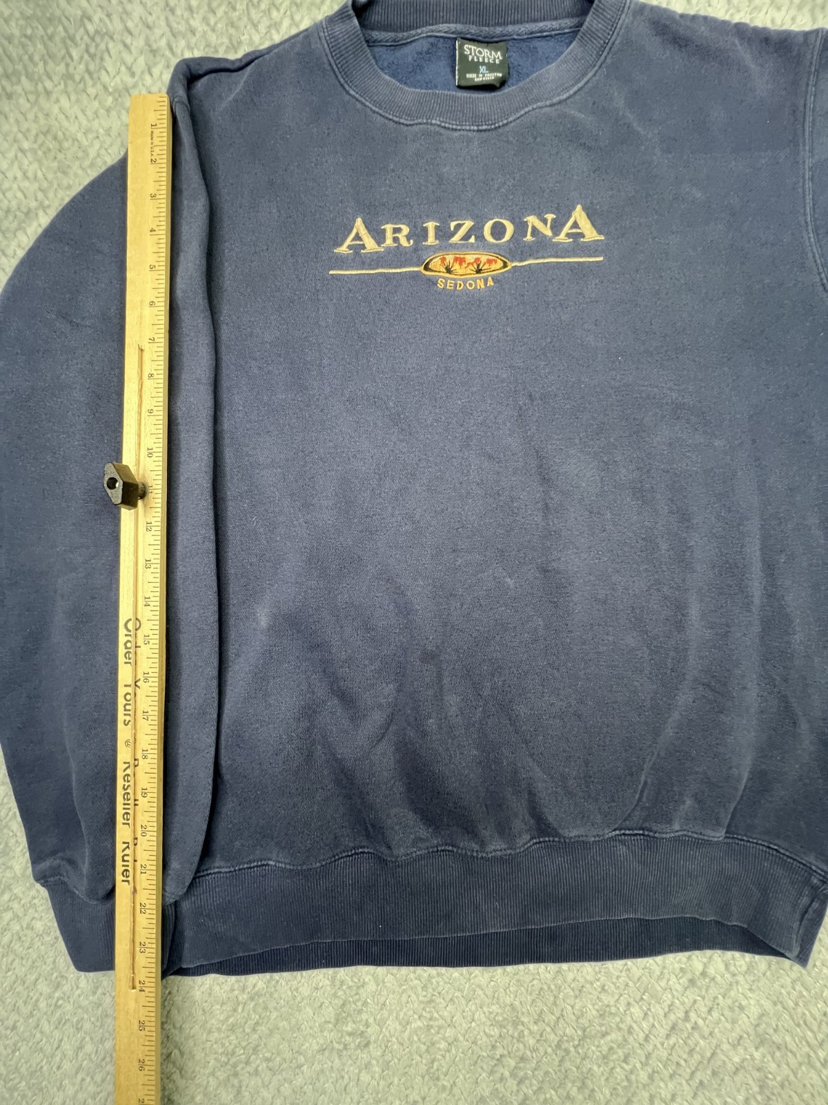 Vintage Sedona Arizona Crew Neck Heavy Shirt Vtg Nave Blue Embroidered 90s gallery